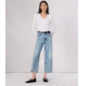 rag & bone High Rise Ankle Wide Leg Jeans, Size 32